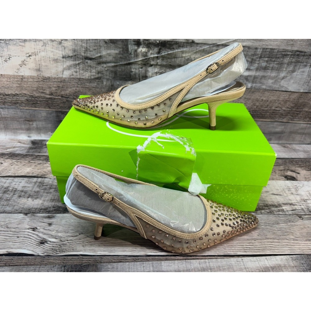 New Sam Edelman Bianka Sling Heel Women Shoes Size 5 Beige